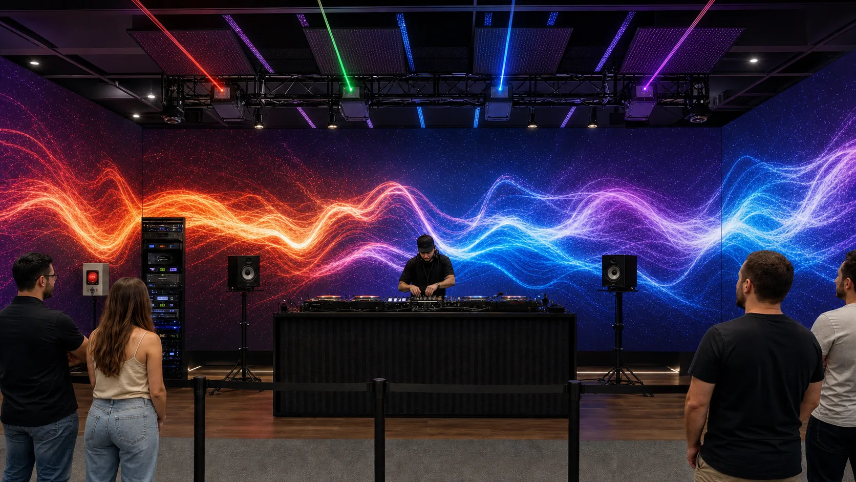 270° immersive DJ room concept visualization