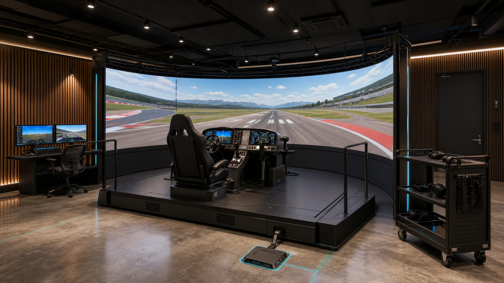 180° driving and flight simulator — concept visualization