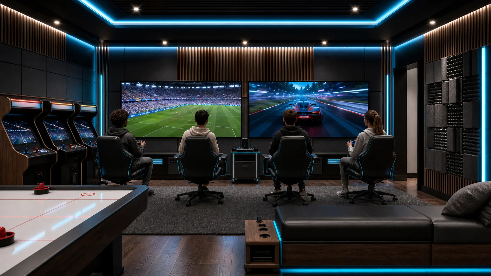 Four-player arcade — concept visualization