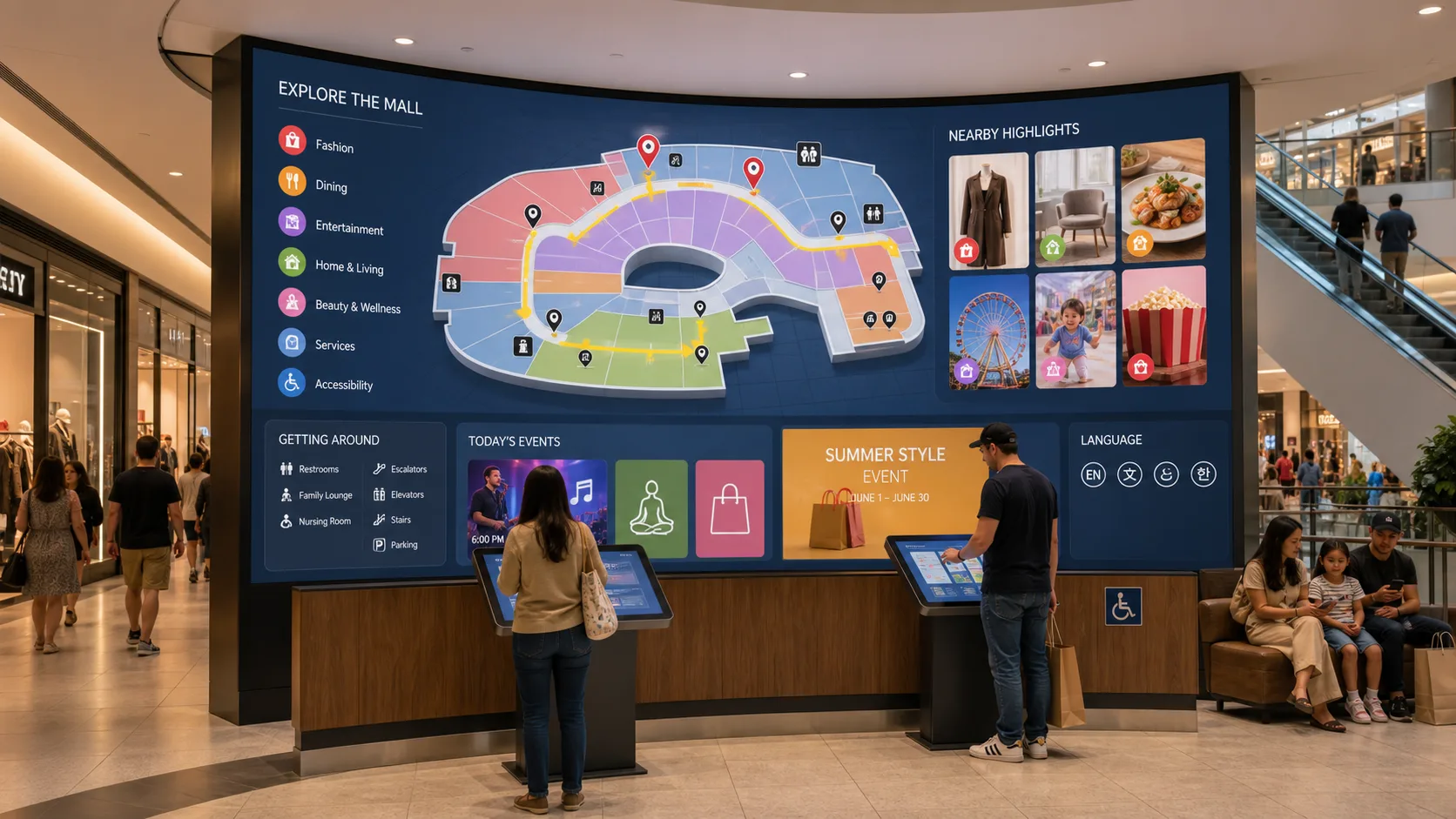 Immersive mall directory — concept visualization