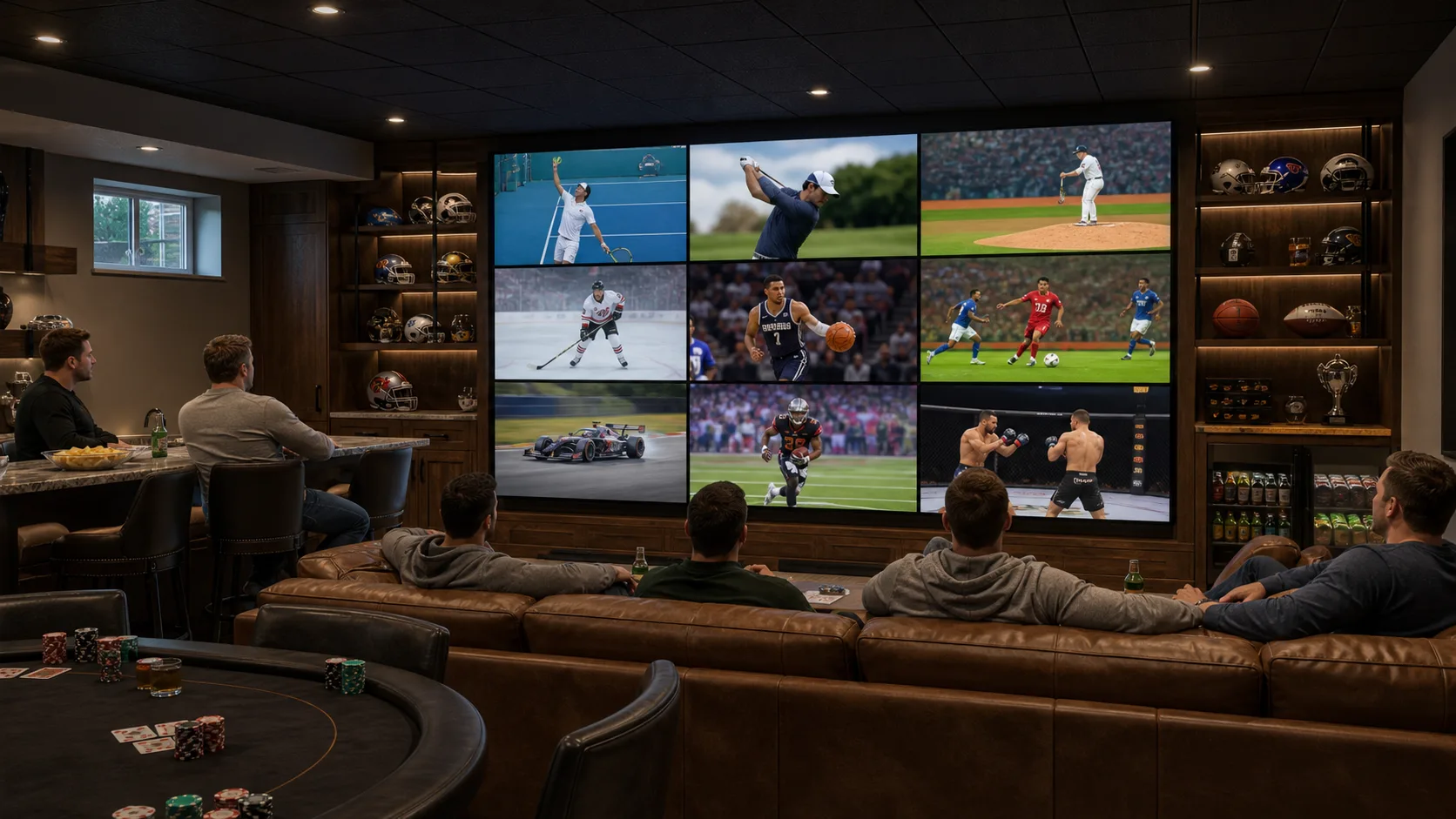 Nine-game media wall — concept visualization