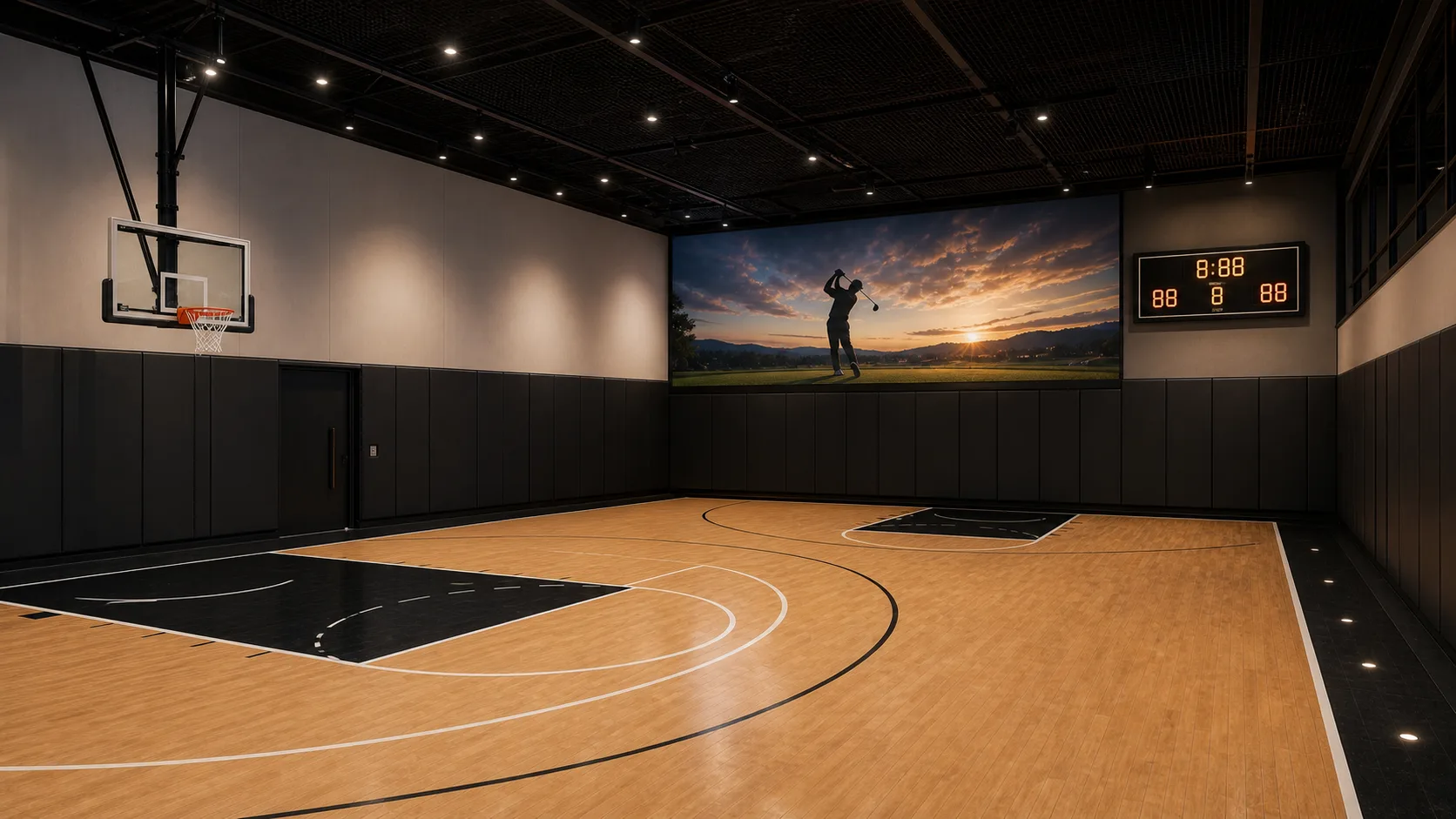 LED-enabled one-third court — concept visualization